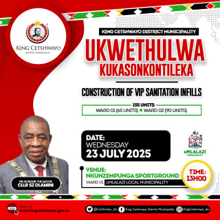 SOD TURNING: CONSTRUCTION OF SANITATION INFILLS UMLALAZI MUNICIPALITY