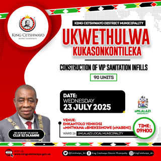 SOD TURNING: CONSTRUCTION OF SANITATION INFILLS UMLALAZI MUNICIPALITY