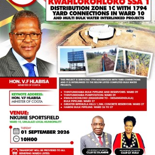 HANDOVER OF KWAHLOKOHLOKO SSA1 DISTRIBUTION ZONE 1C ON 01 SEPTEMBER 2026