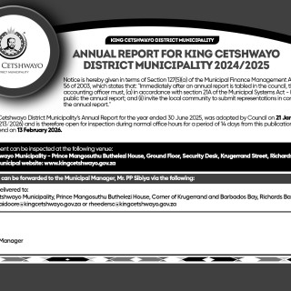 ANNUAL REPORT 2024/2025 FOR PUBLIC COMMENT